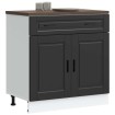 Mueble bajo de cocina Porto madera contrachapada negro